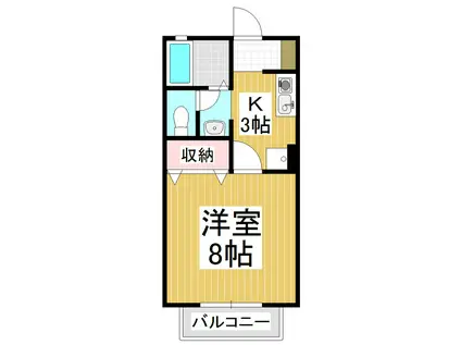 セジュール庄内B(1K/2階)の間取り写真