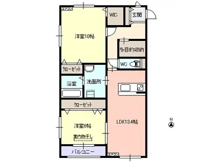 グリーンコートM(2LDK/3階)の間取り写真