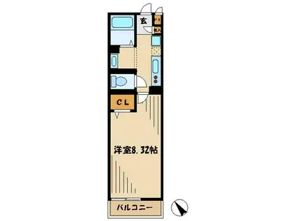 リブリ松木(1K/2階)の間取り写真