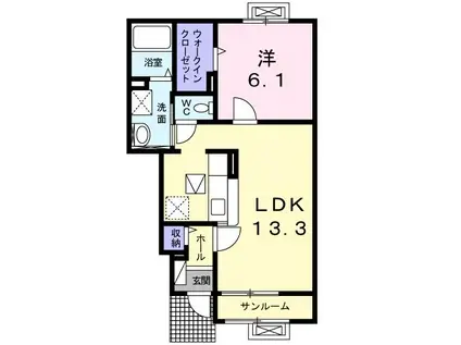 MAISON DE IR(1LDK/1階)の間取り写真