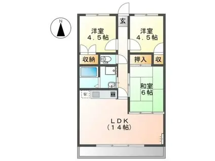 サンハイム(3LDK/3階)の間取り写真