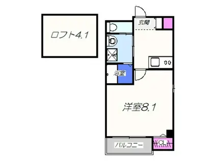 エヌエムトラントイースト(1K/4階)の間取り写真