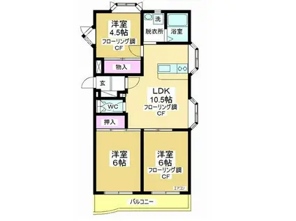 グランビューメゾン(3LDK/4階)の間取り写真