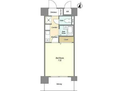 アプリーレ藤が丘(1K/2階)の間取り写真