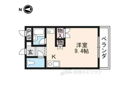 ブライトソレム3(1K/1階)の間取り写真