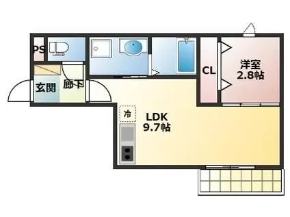東区香椎4丁目AP(1LDK/2階)の間取り写真