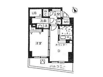 シルフィード南平台町C(1DK/4階)の間取り写真