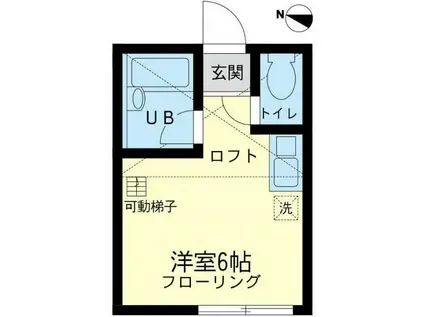 ユナイト本牧ベルティーナ(ワンルーム/1階)の間取り写真