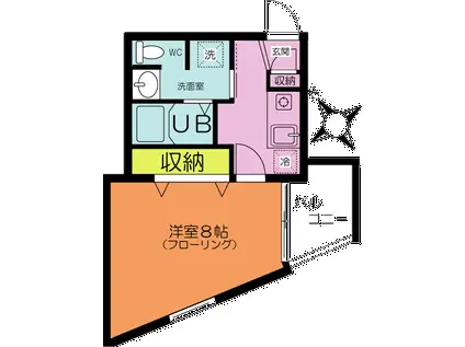ロトンダ(1K/2階)の間取り写真
