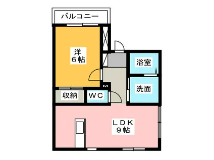 ミストラル(1LDK/2階)の間取り写真