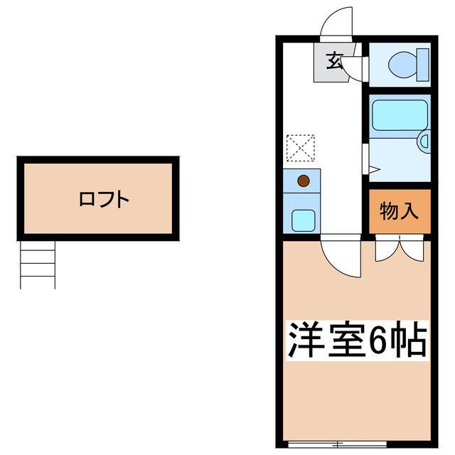 松本第11レジデンス(1K/2階)の間取り写真