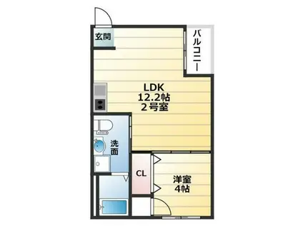 FMAISON住吉公園南(1LDK/1階)の間取り写真