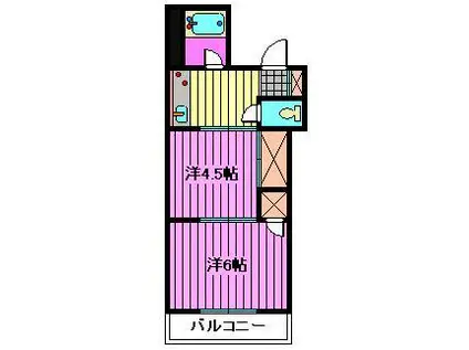 コーポタカハシ(2K/2階)の間取り写真