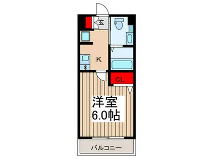 TM美園(1K/1階)の間取り写真