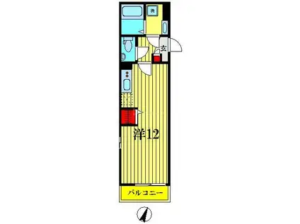 リブリ・エトワールIII(ワンルーム/2階)の間取り写真