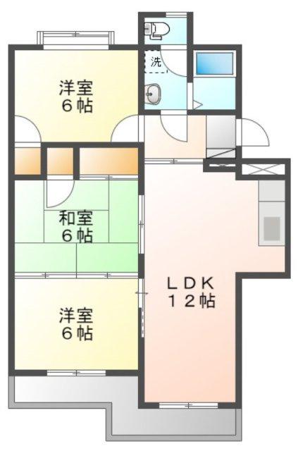 第一ゴトウハイツ(3LDK/2階)の間取り写真
