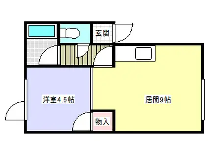 OAK IV(1DK/2階)の間取り写真