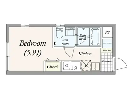 レガリア武蔵新田(ワンルーム/4階)の間取り写真