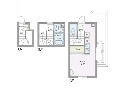 MY STYLE 中野南台(1K/3階)の間取り写真