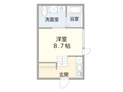東京メトロ千代田線 代々木上原駅 徒歩7分 3階建 築7年(ワンルーム/1階)の間取り写真