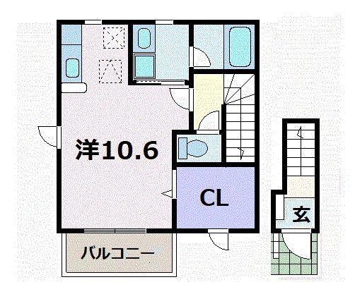 サニーハウス(ワンルーム/2階)の間取り写真