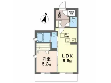 BLUE ROSE(1LDK/1階)の間取り写真