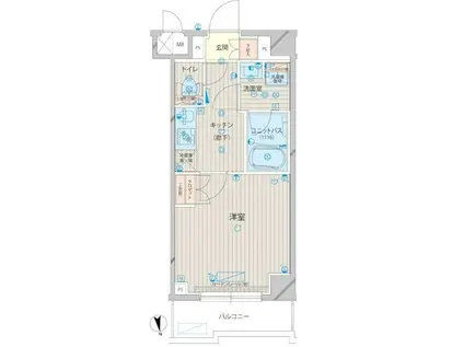 ルーブル上板橋(1K/1階)の間取り写真