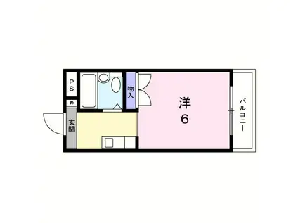 S・H星ヶ丘ハイツ(1K/2階)の間取り写真