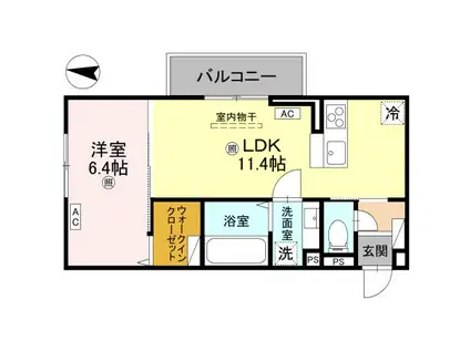 D-REGALO日光N(1LDK/3階)の間取り写真