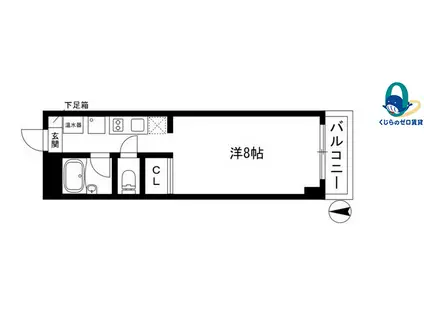 ヴァンヴェール名古屋(ワンルーム/2階)の間取り写真