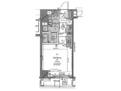 コンシェリア東京木場ステーションフロント(1K/4階)の間取り写真