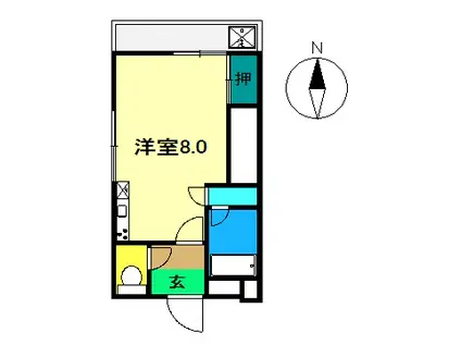NANDEN/木犀舘(ワンルーム/3階)の間取り写真