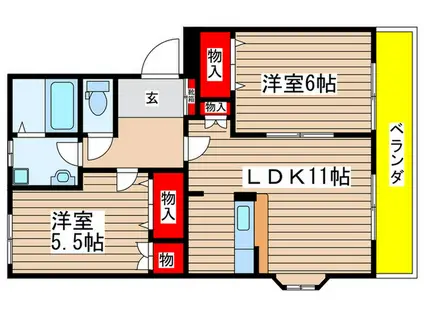 エピ・シェール(2LDK/2階)の間取り写真