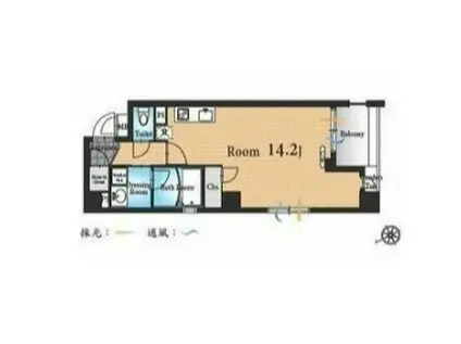 ナビールコート麻布台(ワンルーム/6階)の間取り写真