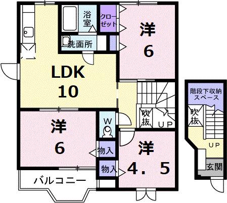 クレストールJ&N(3LDK/2階)の間取り写真