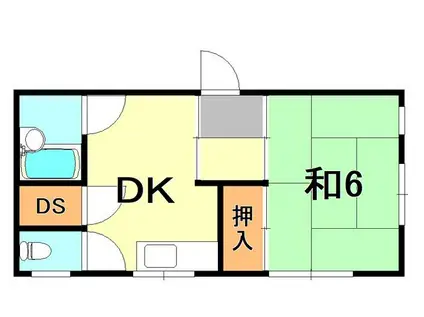 山脇ビル(1DK/3階)の間取り写真