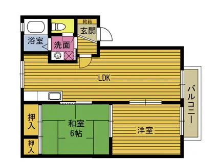 ディアス グローリ-B(2LDK/1階)の間取り写真