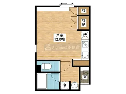 ACTYIN大橋(ワンルーム/3階)の間取り写真