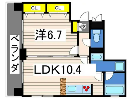 TERTRE ROUGE(1LDK/8階)の間取り写真