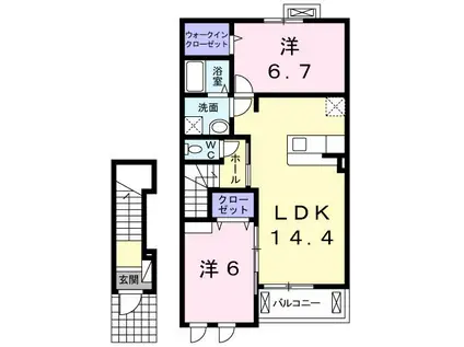 メゾンブリーズVII(2LDK/2階)の間取り写真