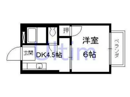 ビラージュ深草(1DK/3階)の間取り写真