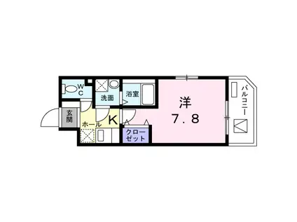 BELLE FLEUR 中板橋(1K/2階)の間取り写真