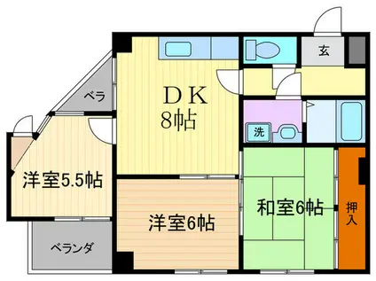 シェモア19(3DK/2階)の間取り写真