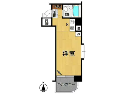 ダイアパレス大須第二(ワンルーム/5階)の間取り写真