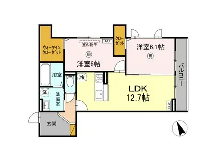 DS LIEN  A(2LDK/2階)の間取り写真