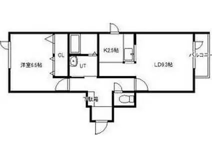 ジプソフィラ山の手(1LDK/2階)の間取り写真