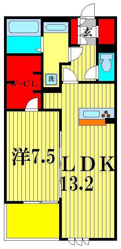 リシェス II(1LDK/3階)の間取り写真