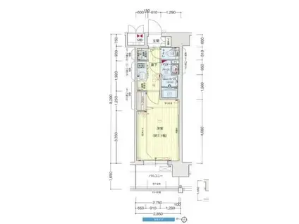 プレサンス大須観音(1K/14階)の間取り写真
