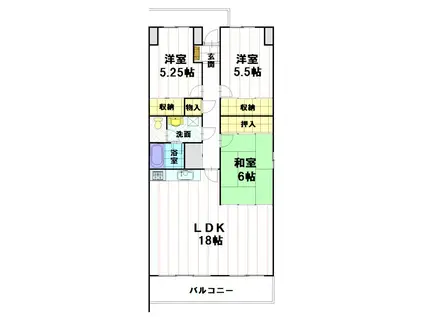 メゾンデュオーラ信濃(3LDK/9階)の間取り写真