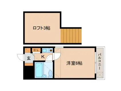 シティパレス川之上町(1K/3階)の間取り写真